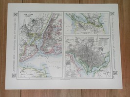 1921 Antique Map Plan Of New York Washington D.C. South America Nicaragua Canal - £22.29 GBP