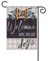 Dogs and Checks Burlap Garden Flag-2 Sided Message, 12.5&quot; x 18&quot; - £18.74 GBP