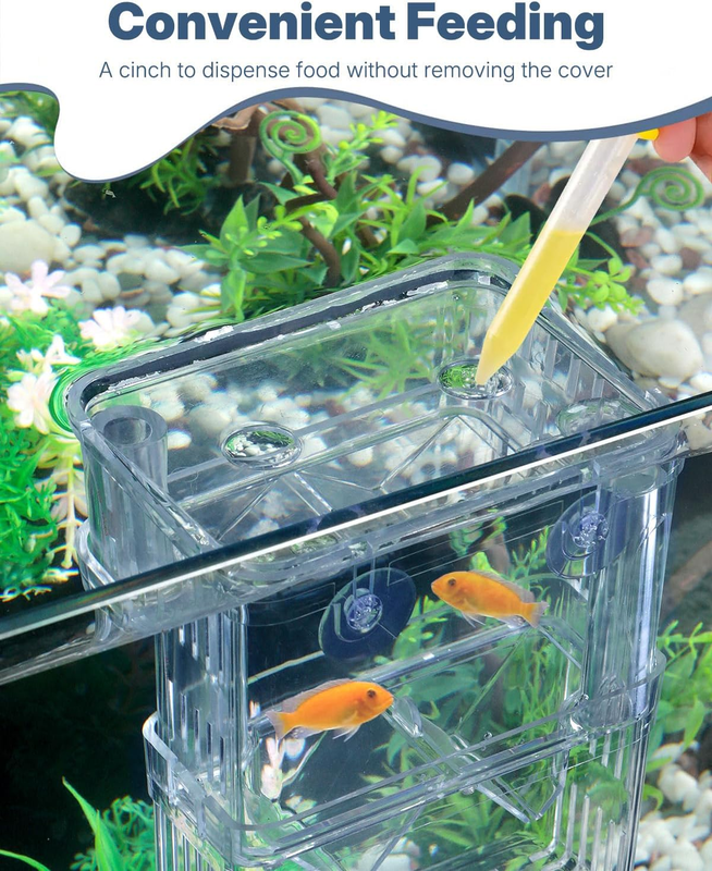 Pawfly Aquarium Breeding Box - Transparent Plastic Breeder Box for Fish Tank, Fr Item image 6