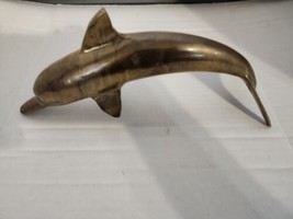 Large Vintage Solid Brass 10” Dolphin Sculpture Statue Figurine Beach Decor  - £19.17 GBP