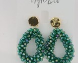 Women Earrings Style &amp; Co Gold-Tone Beaded Open Drop Earrings 1.75 inche... - $12.46
