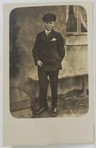 Rppc Young Man Smartly Dressed in Suit &amp; Polished Shoes c1929 Postcard R7 - £5.49 GBP