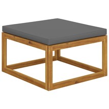  Footstool Dark Grey Solid Acacia Wood, Polyester Medium Modular - $143.49