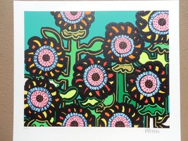 Kip Frace &quot;Sunflowers-Green&quot;  Serigraph Hand Signed &amp; Numbered Great Print !!!! - £235.81 GBP