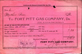 Fort Pitt Gas Company bill c1901 New Castle Pa. Utility Bill rare vintage - $18.09