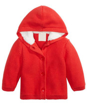 First Impressions Unisex Baby Faux Sherpa Lining Hooded Sweater 12 Months - $20.07