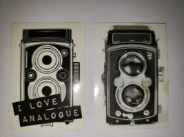 Analogue Camera Stickers Lot - 2 Retro Decals Photographer 35 mm - £2.42 GBP
