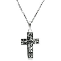 Men&#39;s Unique Trinity Holy Cross Pendant Stainless Steel Cable Chain Necklace 20&quot; - £38.33 GBP