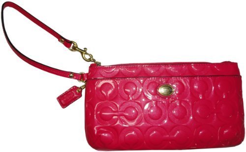 Coach Peyton Op Embossed Patent Leather Go Go Wristlet Pomegranate [Apparel] - $172.26
