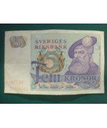 Sweden Sveriges Riksbank 5 Kronor 1977 UNC - £20.25 GBP