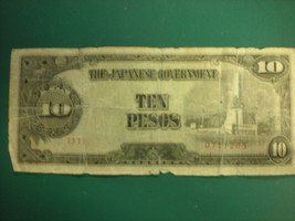 Vintage Ten Pesos The Japanese Government Paper Money - £33.56 GBP