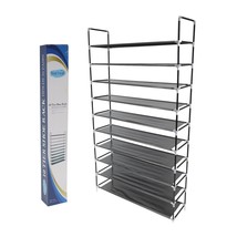 Shoe Rack Organizer Storage Holds 50 Pairs Shoes 10 Tier Free Standing Black - £30.55 GBP