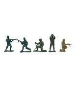 Green Plastic Army Men Green Soldiers One Brown Solider Lot of 5 2 1/4 P... - $15.99