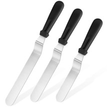Icing Spatula, Offset Spatula Set With 6&quot;, 8&quot;, 10&quot; Blade,Stainless Steel Angled  - £23.71 GBP