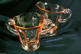 Vintage Depression Glass Pink Open Sugar Bowl &amp; Creamer set of 2  ~Nice~ - £59.95 GBP