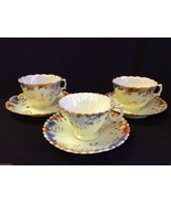 VTG fine Porcelain China set of 3 Floral Tea Coffee Cup &amp; Saucer set han... - £69.01 GBP