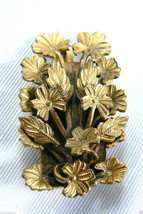 Vintage 1930&#39; Floral flower design Gold tone pin brooch dress scarf clip... - £54.52 GBP