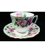 Crown Staffordshire England Bone China Trinity Rose pattern Tea Cup &amp; Sa... - £31.66 GBP