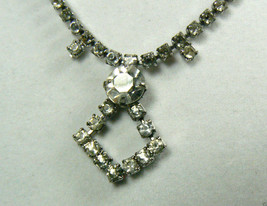Vintage 1940 50s Silver Tone Crystal Rhinestone Necklace - £45.00 GBP