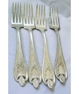 Rare set of 4 1847 Rogers Bros hallmark Old Colony Silver plate Dinner F... - £60.14 GBP