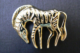 Great  gold tone metal Zebra pin brooch - $21.00