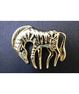 Great  gold tone metal Zebra pin brooch - £16.59 GBP