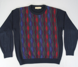 Norm Thompson 3D Textured Sweater Pullover Black Mens Large Canada Multi... - $37.95