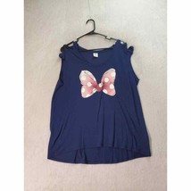 Disney Tank Top Womens Size XL Navy Mickey Mouse Wide Strap Round Neck Casual - £15.05 GBP