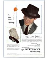 1950s Stetson Hats, Shirts &amp; Ties PRINT AD &quot;The Delaire&quot; BX3 - $157.15 MXN