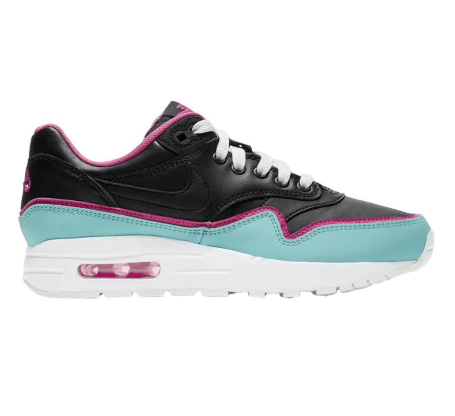 Primary image for Nike Air Max 1 DBL Double Layered Black Light Aqua Youth Kids 4Y BV0052 001