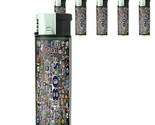 80&#39;s Theme D4 Lighters Set of 5 Electronic Refillable Butane 80&#39;s Images... - $15.79