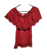 Knox Rose Shirt Womens Size Small Off the Shoulder Maroon Colored - £10.37 GBP