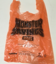 Giant Eagle grocery store vintage orange plastic bag monster savings gra... - $27.08 CAD