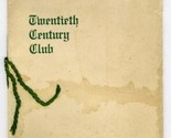 Twentieth Century Club Fort Wayne Indiana 1909-10 Booklet - $44.50