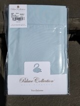 Yves Delorme Roma Blue King Pillowcases (2) Laurel Embroidery Cotton Percale NEW - £99.90 GBP