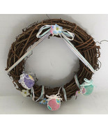 Retro small grapevine Easter wreath wall door hanging spring decor - $27.70 CAD