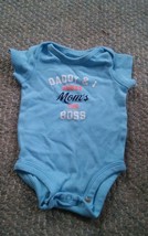 000 Carters New Born One Piece Daddy &amp; I Agree Moms The Boss Cute Blue - £4.77 GBP