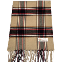 Men Winter Warm 100% Cashmere Scarf Wrap Made in England Plaid Camel black red - $9.49