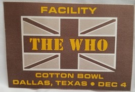 The Who - Pete Townshend - Original Dec. 4, 1982 Cloth Show Backstage *Last One* - £15.67 GBP