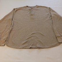 Faded Glory 3- Button Men's Tan Sweatshirt Medium 38-40 Long Sleeve Thermal image 2