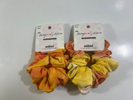Scunci Morgan Simianer Xo Scrunchie, Orange Yellow Tie Dye Hair Scrunchie 2 Pcs. - £7.78 GBP