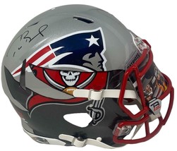 Tom Brady Autographed Patriots / Bucs Mashup Authentic Helmet Fanatics Le 12 - £4,792.13 GBP