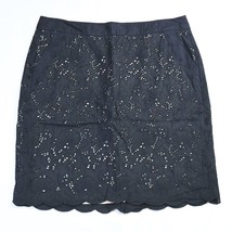LOFT 10P Black Overlay Eyelet Womens Straight Pencil Skirt - £11.73 GBP