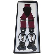 ELEGANT Suspenders Clip on and Button Option for Slacks or Suit Pants Burgundy image 3