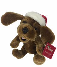 Christmas Singing Dog Plush Stuffed Animated Howls Barks Santa Hat 11&quot;  - £14.17 GBP