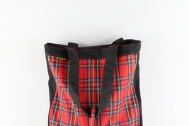 Vintage 90s Disney Winnie the Pooh Spell Out Plaid Handled Tote Bag Sack Red - £34.41 GBP