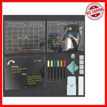 Clear 3-Pack Fridge Calendar Boards with 6 Colorful Markers and Accessories - $670.28 MXN