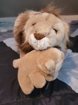 American Wego 22&quot; Standing Lion With Cub In Mouth Stuffed Plush - £9.72 GBP