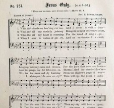 1883 Gospel Hymn Jesus Only Sheet Music Victorian Religious Church ADBN1jjj - $14.99