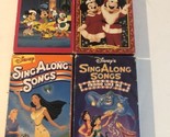 Disney Sing Along Songs Vhs Tapes Lot Of 4 Mickey Mouse Aladdin Pocahontas - £7.75 GBP